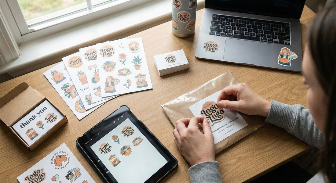 Holografische Sticker in der Hand