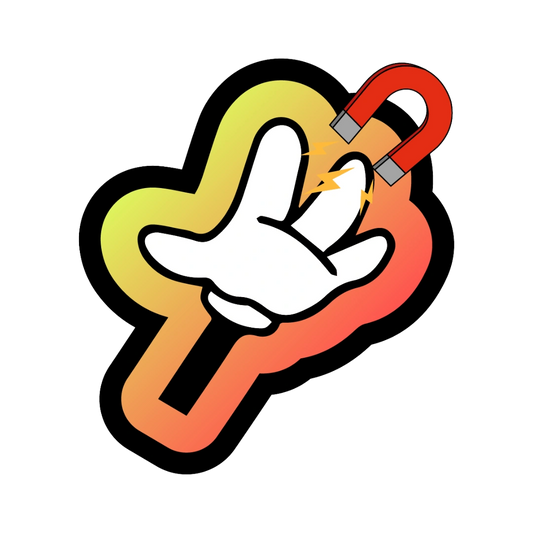 Individuell gestanzter Fotomagnet aus Vinyl in Form eines Firmenlogos