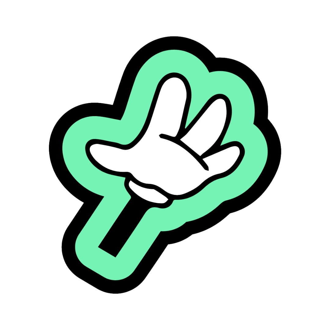 Ein Skateboard auf der Straße bei Nacht. Ein gestanzter Glow-Sticker in Flammenform leuchtet hell auf dem Deck.