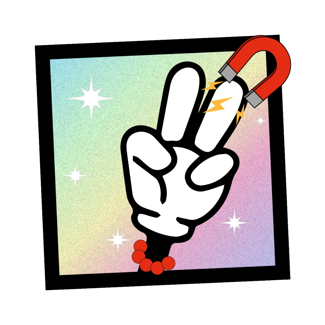 Ein quadratischer Glitzer-Fotomagnet mit einem Motiv. Der Instagram-Look wird durch die funkelnde Oberfläche veredelt.