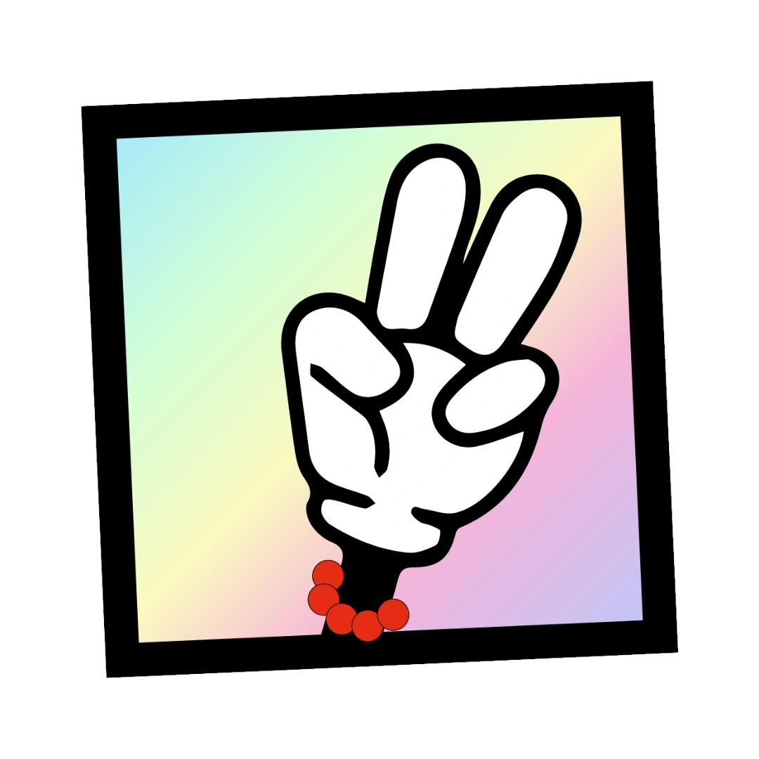 Quadratischer Aufkleber mit Hologramm-Effekt und schwarzem QR-Code schimmert bunt