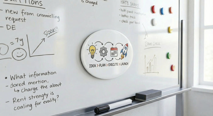 Runde Hologramm-Sticker auf Tisch