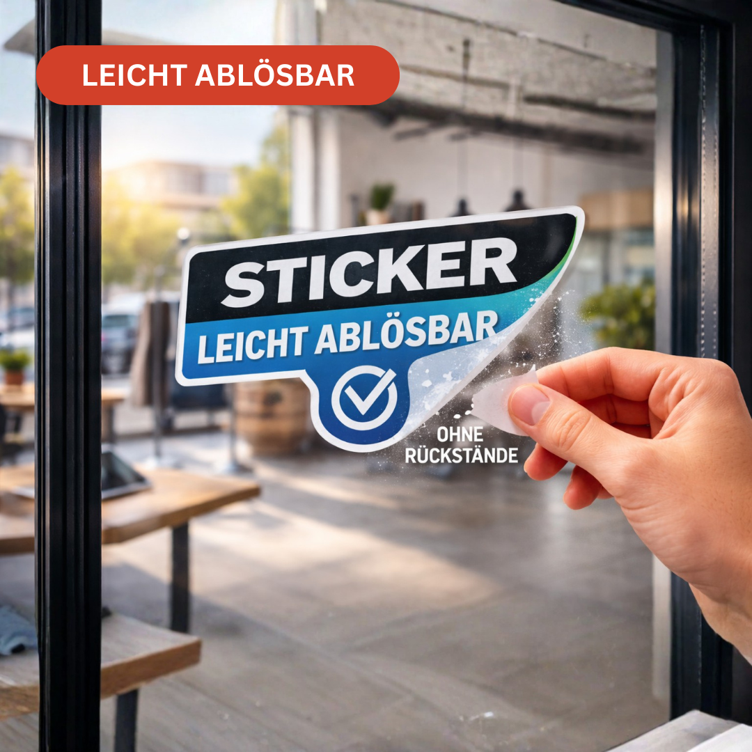 leicht ablösbare Sticker