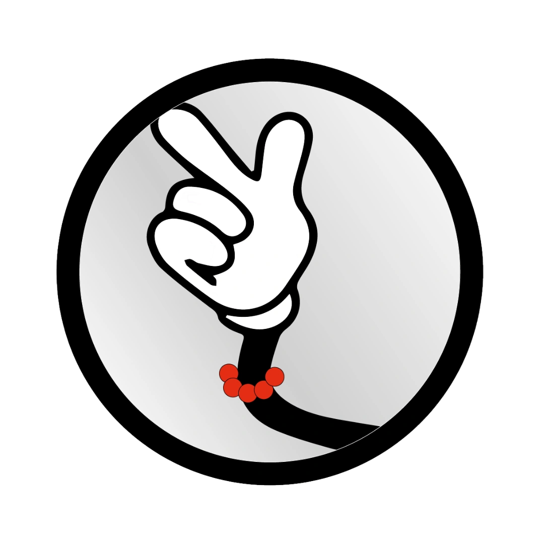 Ein runder transparenter Sticker klebt als Verschluss-Siegel über der Kante einer weißen Geschenkverpackung und zeigt ein goldenes Logo.